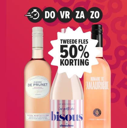 Rose weekenddeal. meer dan 60 roses tweede fles 50% korting